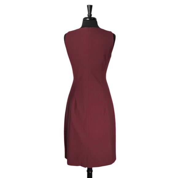 Theory Women's Dress Maroon Red Wool Stretch Sheath Business Office Work Midi 10 - Picture 2 of 9